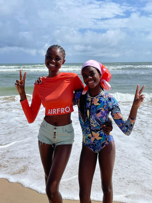 Recycled long-sleeve crop top