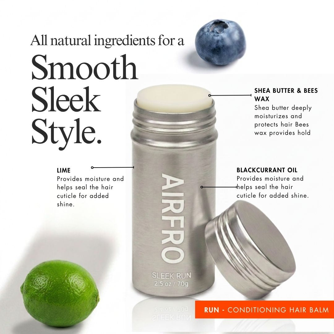 AIRFRO RUN -  Conditioning Hair Balm with Avocado Butter & Jojoba Wax for a sleek style